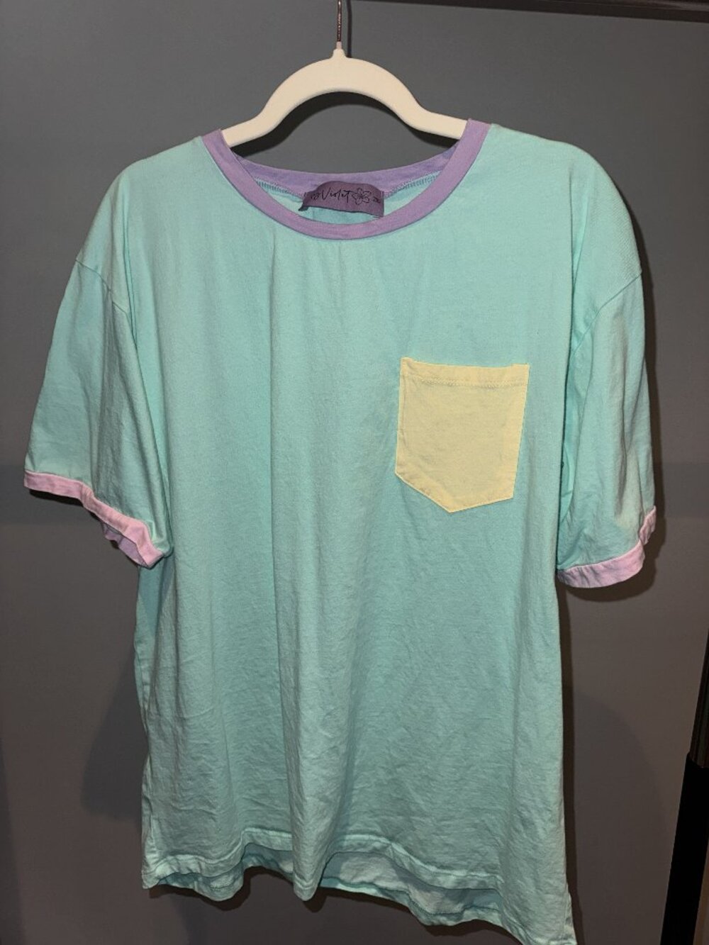 My Violet Cadoodle Pastel Colorblock T-Shirt Men’s 2X Mint Lavender Pink Yellow